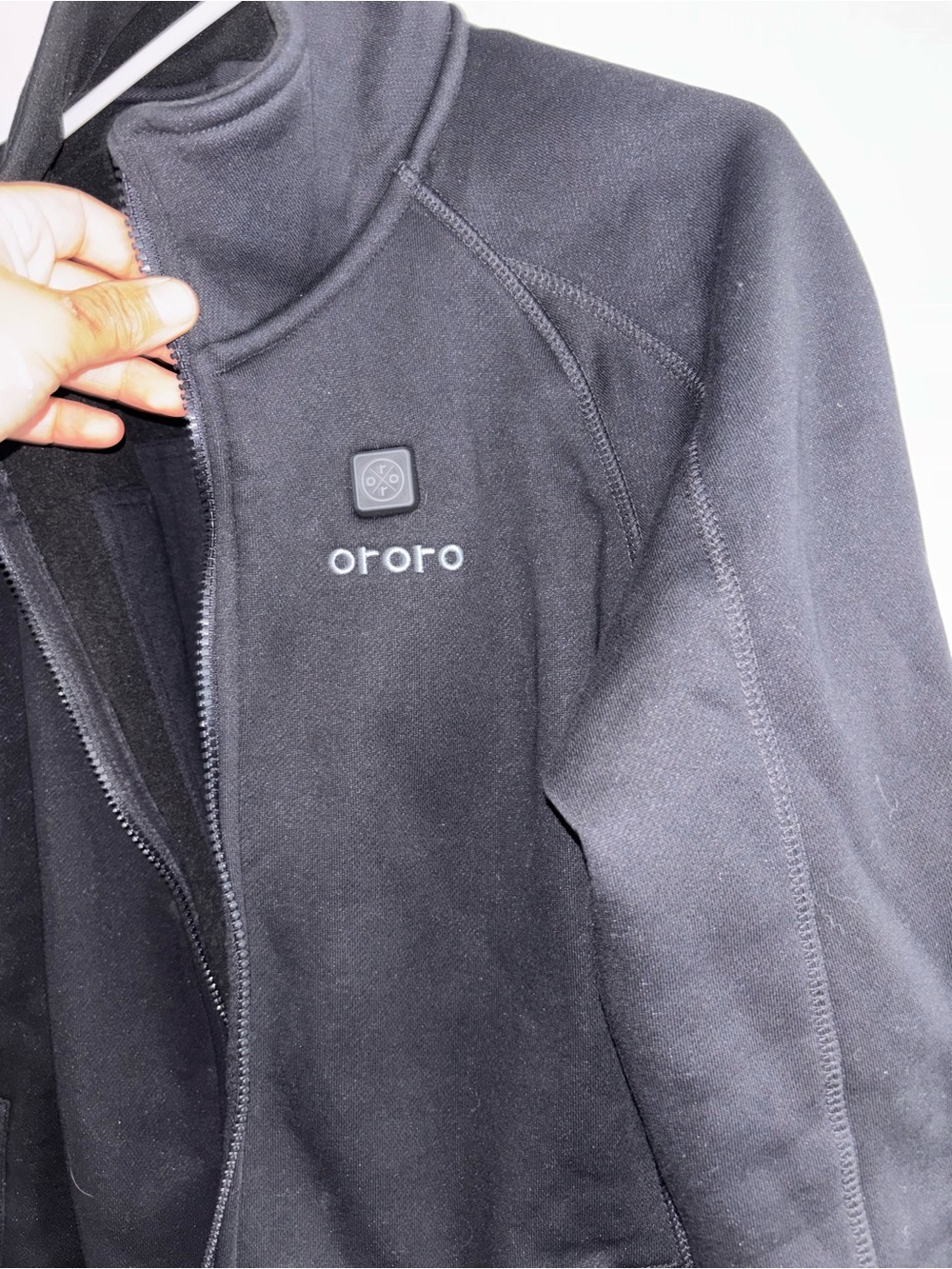 Ororo Black Heated Fleece Jacket with Full Zip no battery - Picture 5 of 6